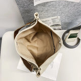 Minimalist Canvas Shoulder Bag Solid Large Capacity Girls Bags Casual Tote Handb