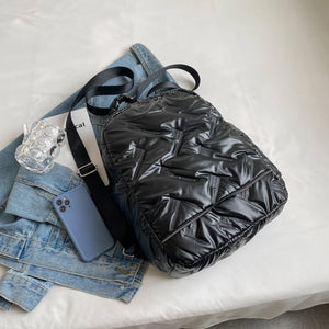 Fluffy Ruched Women's Backpack for School and Travel