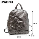 Fluffy Ruched Women's Backpack for School and Travel