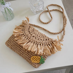 Straw Braided Women's Shoulder Bag Crossbody Beach Messenger Bag