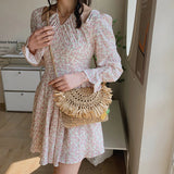 Straw Braided Women's Shoulder Bag Crossbody Beach Messenger Bag
