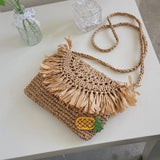 Straw Braided Women's Shoulder Bag Crossbody Beach Messenger Bag