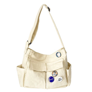 Women's Canvas Shoulder Bag Casual School Messenger Bag Female Tote Bag