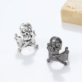US Dark Skull Ear Clip Retro Gothic Punk Hip-Hop Halloween Earrings
