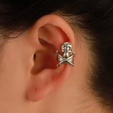 US Dark Skull Ear Clip Retro Gothic Punk Hip-Hop Halloween Earrings