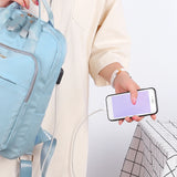 USB Backpack Anti-theft Travel Pure Shoulder Bags Classic