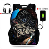 Movie Julie and the Phantoms USB Charge Backpack for Students Travel Rucksack