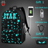 USB Charge Backpack Music Luminous Unisex Schoolbag Teenagers Backpack