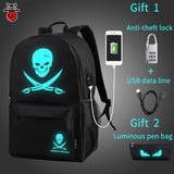 USB Charge Backpack Music Luminous Unisex Schoolbag Teenagers Backpack