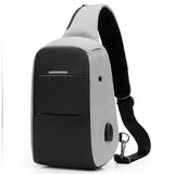 Waterproof USB Charge One Shoulder Bag Men Messenger Bags Male Sling Chest Bag