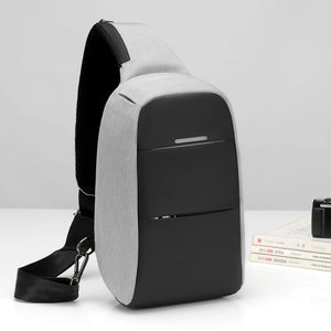 Waterproof USB Charge One Shoulder Bag Men Messenger Bags Male Sling Chest Bag