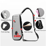 Waterproof USB Charge One Shoulder Bag Men Messenger Bags Male Sling Chest Bag