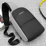 Waterproof USB Charge One Shoulder Bag Men Messenger Bags Male Sling Chest Bag