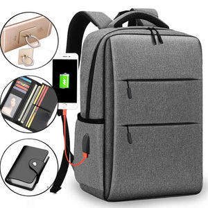 USB Charging Backpack 15.6 Inch Laptop Male Waterproof School Backpack