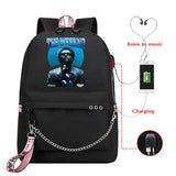 The Weeknd USB Charging Backpack for Teenagers