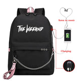 The Weeknd USB Charging Backpack for Teenagers
