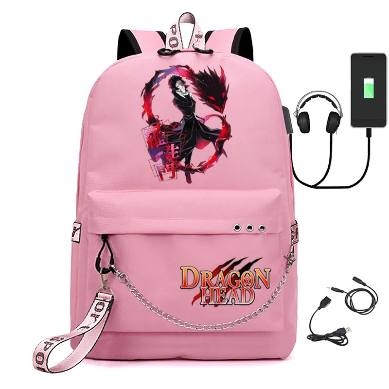 Bungo Stray Dogs Anime Girls School Backpack with USB Charging