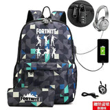 Canvas Backpack USB Charging Mochila Escolar Anime Girls Boys School Backpack