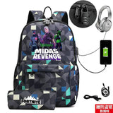 Canvas Backpack USB Charging Mochila Escolar Anime Girls Boys School Backpack