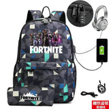 Canvas Backpack USB Charging Mochila Escolar Anime Girls Boys School Backpack