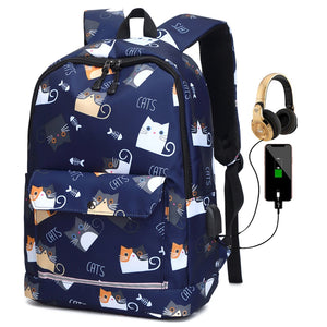 Reflective School Bags for Teenage Girls Waterproof High School Backpack