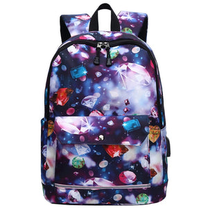 USB Charging School Backpack for Women Travel Backpacks School Bag Teenage Girls