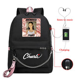 Charli D'Amelio Backpack USB Charging School Bag for Girls Women