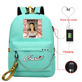 Charli D'Amelio Backpack USB Charging School Bag for Girls Women