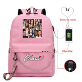 Charli D'Amelio Backpack USB Charging School Bag for Girls Women