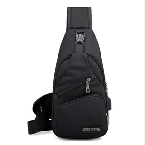 Men Anti Theft Travel Wallet Chest Bag USB Charging Organizer