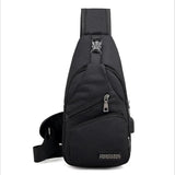 Men Anti Theft Travel Wallet Chest Bag USB Charging Organizer