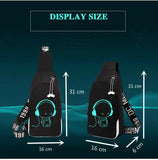 Anti Theft Luminous USB Charging Crossbody Bag Waterproof Travel Shoulder Bag