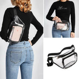 USWomen Lady PVC Waist Fanny Pack Clear Belt Bag Hip Bum Transparent Chest Pouch