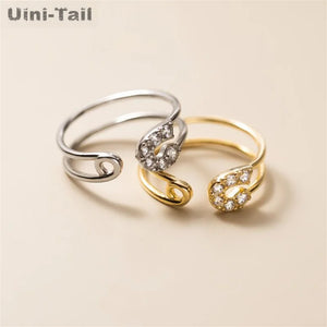 925 Tibetan Silver Double Layer Paper Clip Open Ring