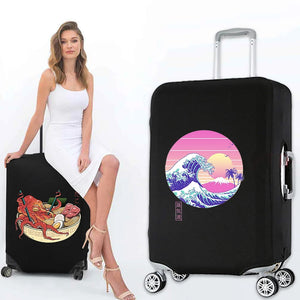Ukiyo-e Pattern Luggage Cover Elastic Protective Cover