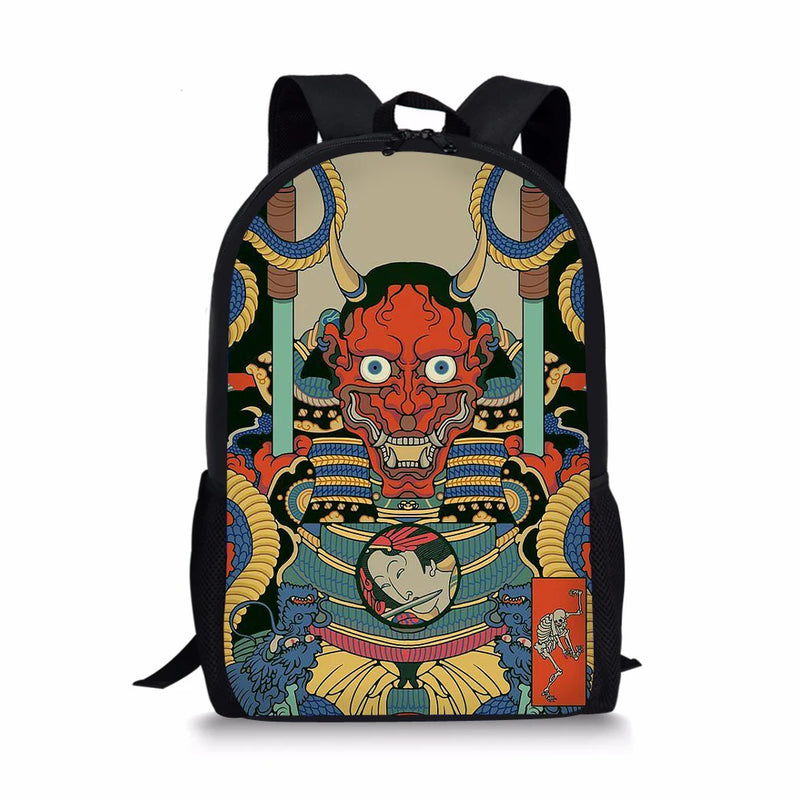 Ukiyoe Element School Backpacks for Teenager