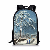 Ukiyoe Element School Backpacks for Teenager