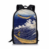 Ukiyoe Element School Backpacks for Teenager