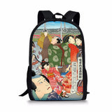 Ukiyoe Element School Backpacks for Teenager