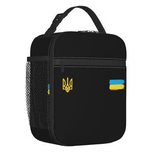 Ukrainian Flag Stripe Thermal Insulated Lunch Bags Coat Of Arms Of Ukraine Tryzu