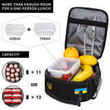 Ukrainian Flag Stripe Thermal Insulated Lunch Bags Coat Of Arms Of Ukraine Tryzu