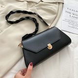 Retro T-Shaped Underarm Bag Solid Flap One-Shoulder Small Square Bag
