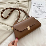 Retro T-Shaped Underarm Bag Solid Flap One-Shoulder Small Square Bag