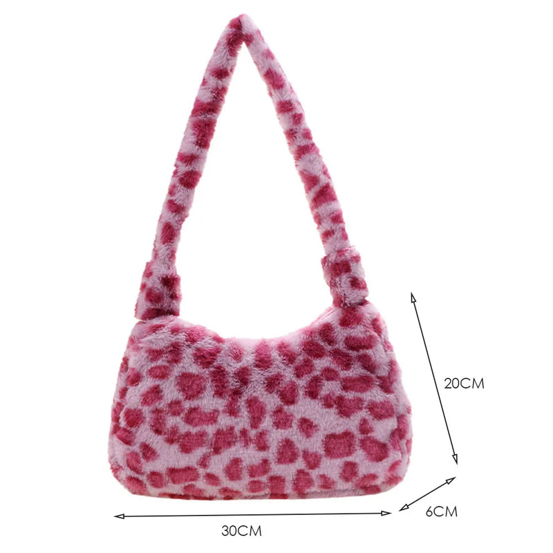 Winter Zipper Armpit Bag Fluffy Fur Underarm Bags for Women