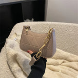 Embossed Geometric PU Leather Shoulder Bag for Women