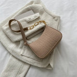 Embossed Geometric PU Leather Shoulder Bag for Women