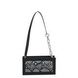 Snake Print Square PU Leather Shoulder Bag for Women