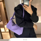 Underarm Shoulder Bag for Women Bow Solid Large Capacity Messenger Bag