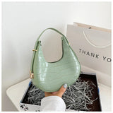 Women's Dumplins Shape Underarm Shoulder Bag Stone Pattern Clutch