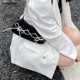 Women Handbag Criss-cross Bandage Ins Harajuku Girls Popu